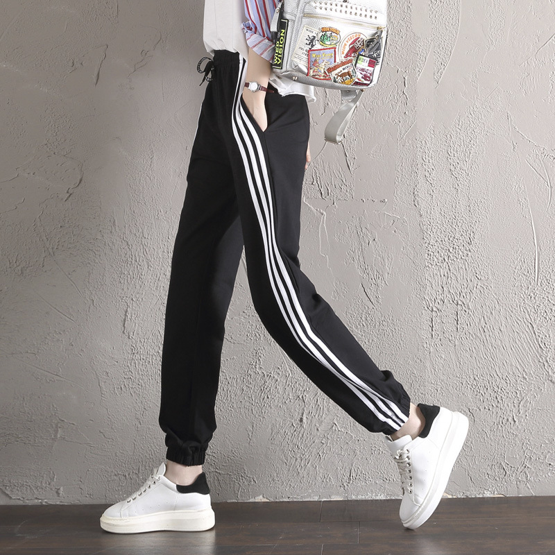 High Quality Elastic Spring And Autumn Sweatpants Female Leisure Pants Pants Size. Three Bars Of Hip Hop