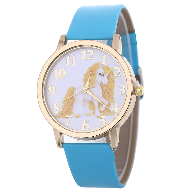 Creative White Horse Pattern Belt Watch Simple Student Bracelet Watch Ladies Watch Fashion Watch