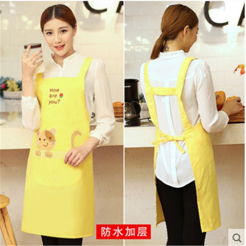 Estilo coreano moda cocina delantal adulto manicura esteticista supermercado trabajo camarero impermeable logotipo personalizado