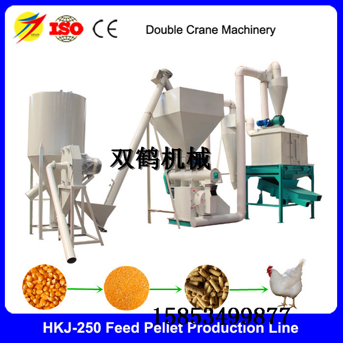成套时产1吨的畜禽饲料颗粒生产设备机组多少钱 环模250颗粒机组