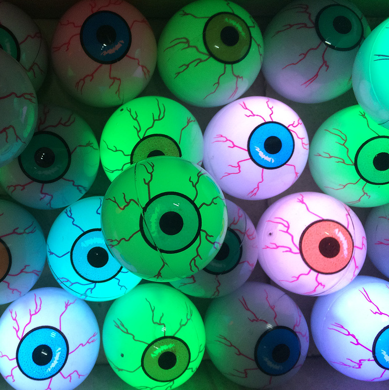 入油发光球， 40mm发光眼睛会亮led灯七彩闪光 深圳电子玩具配