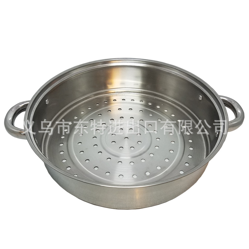 Factory direct sales 28cm stainless steel soup and steam dual-purpose pot, multi-purpose steamer, gift single-bottom 2-layer steamer detail image 9