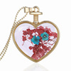 Golden glossy organic necklace heart shaped, pendant, lace dress, wholesale