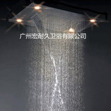 LED大雨淋顶喷三功能方形七彩颜色变换瀑布花洒天幕式顶喷