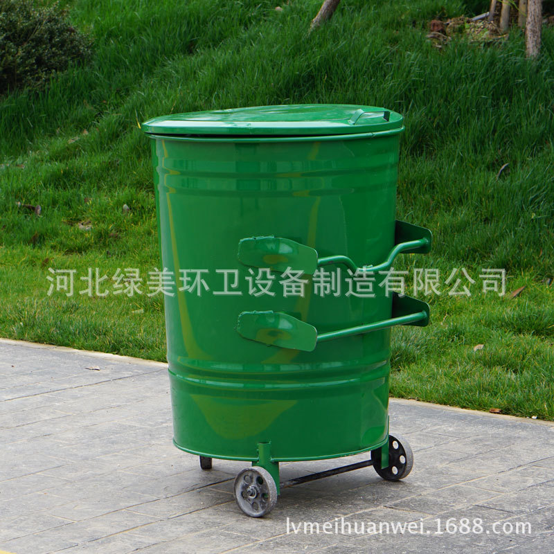 户外圆形垃圾桶 240l垃圾桶 圆铁皮垃圾桶