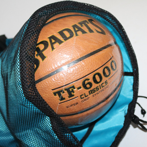 Basketball bag basketball bag training bag mesh bag net bag double shoulder backpack soccer bag drawstring pocket fitness sports storage bag