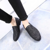 Men's shoes， bean shoes， British fashion pointed leather shoes， Korean version， sequined personalized men's shoes， overs
