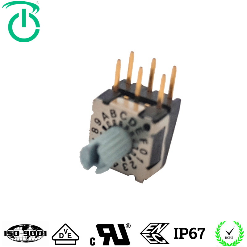 厂家生产进口MSDR-10插件10档位旋转8421侧向带柄编码开关