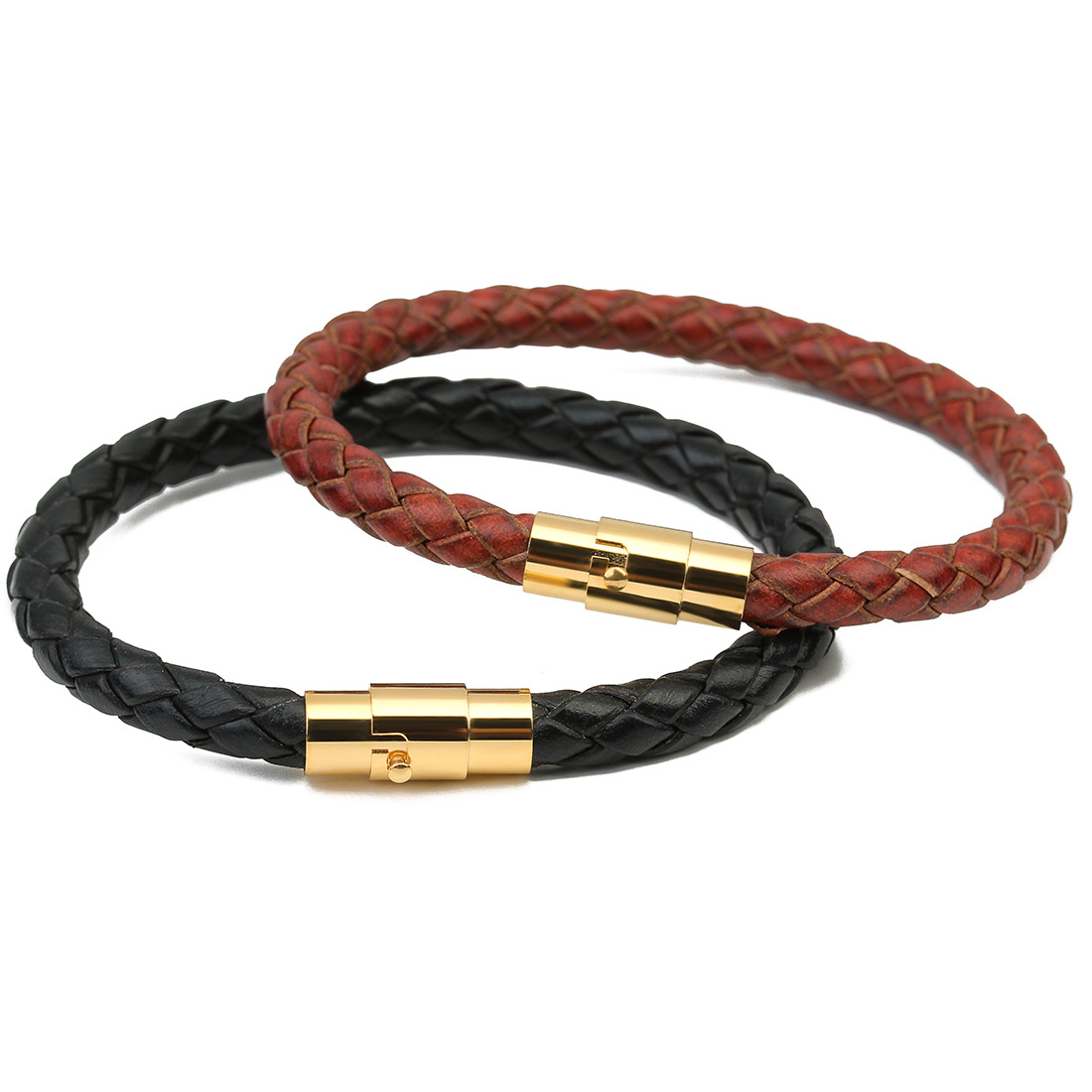 Men's Leather Braided Bracelet