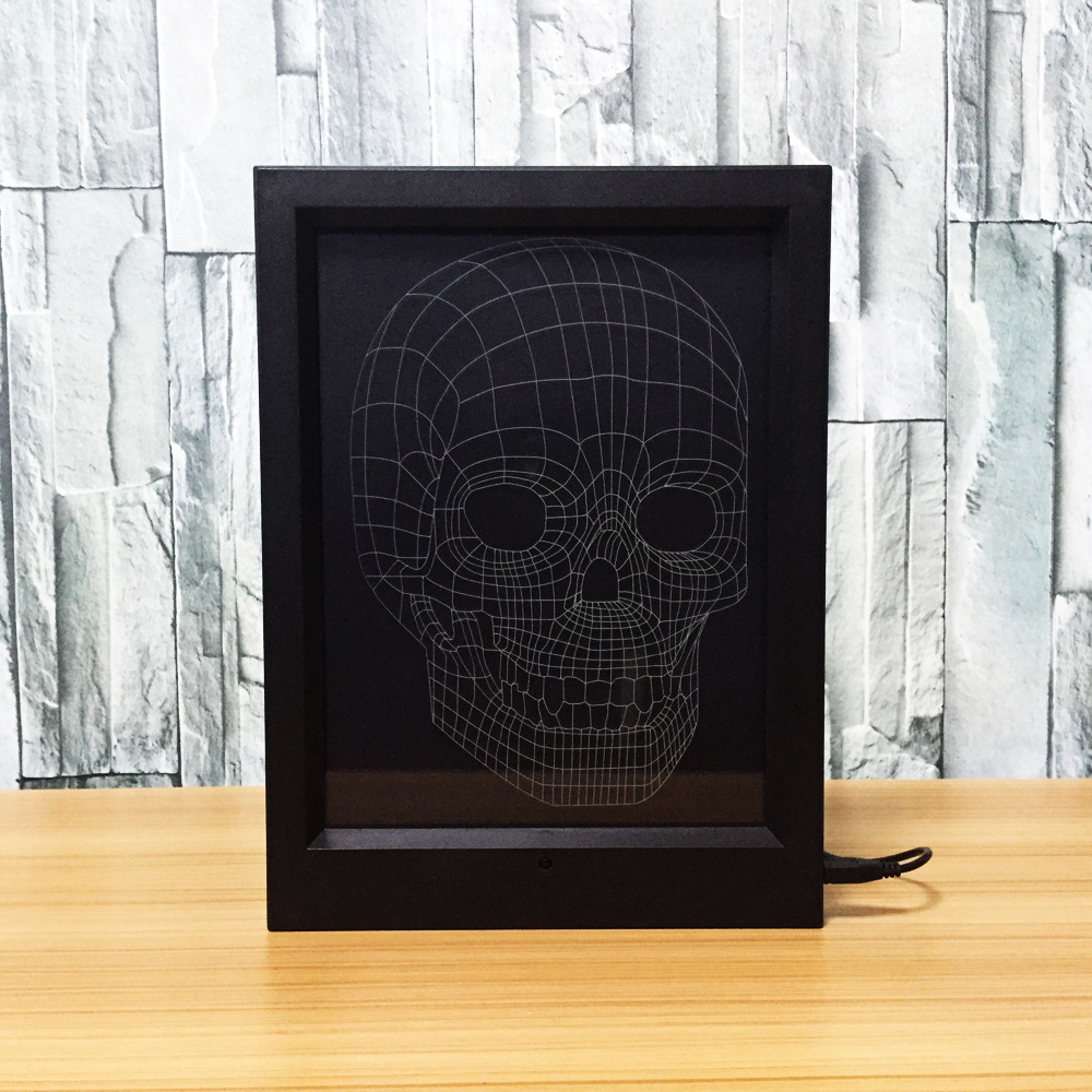 3d相框灯 创意相框灯 led相框灯惩罚面具骷髅头
