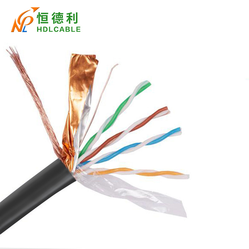 环保PVC超五类网线0.5纯铜8芯双绞线过测试双屏蔽国标网络线300米