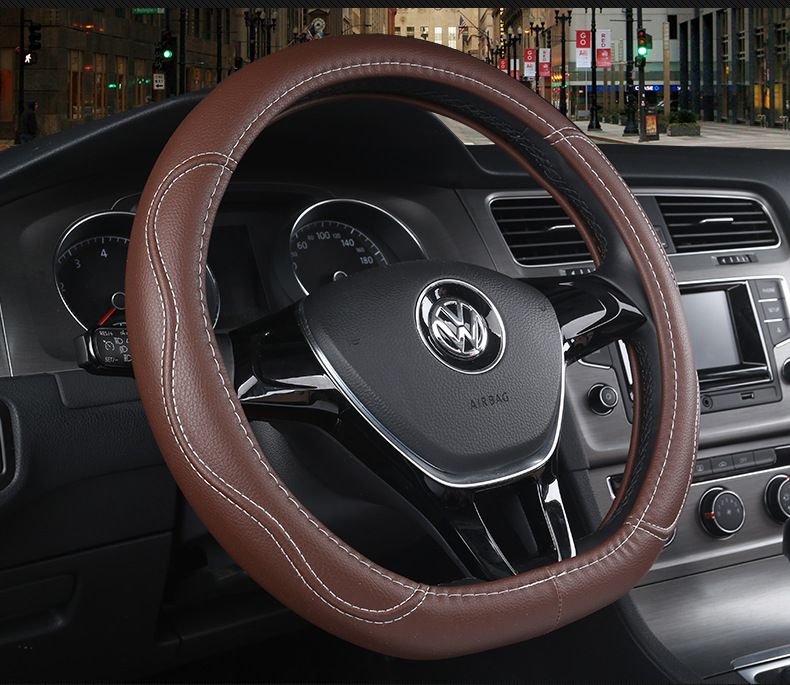 New steering wheel cover four seasons leather handle cover summer D-type steering wheel cover summer steering wheel cover handle cover