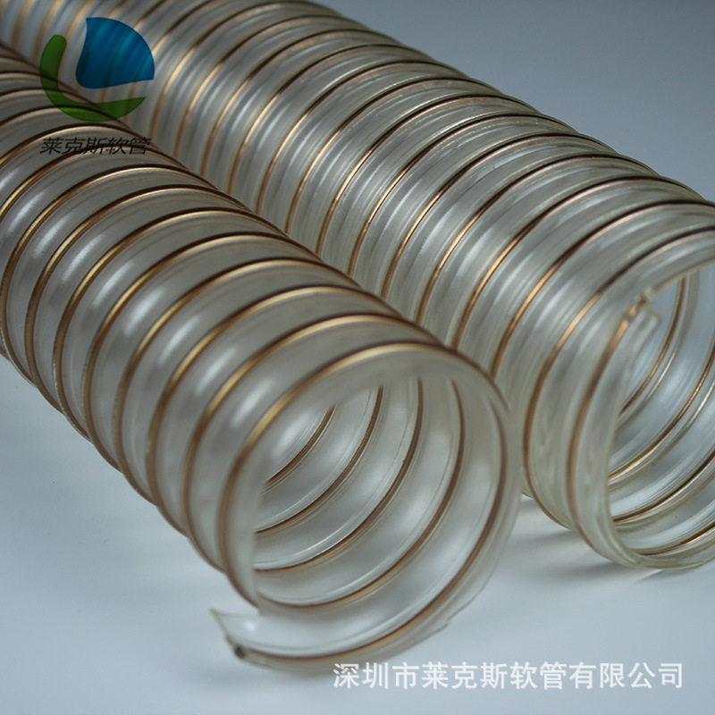 供应耐磨吸尘管 耐磨钢丝伸缩软管 木工车间吸尘管 PU伸缩吸尘管