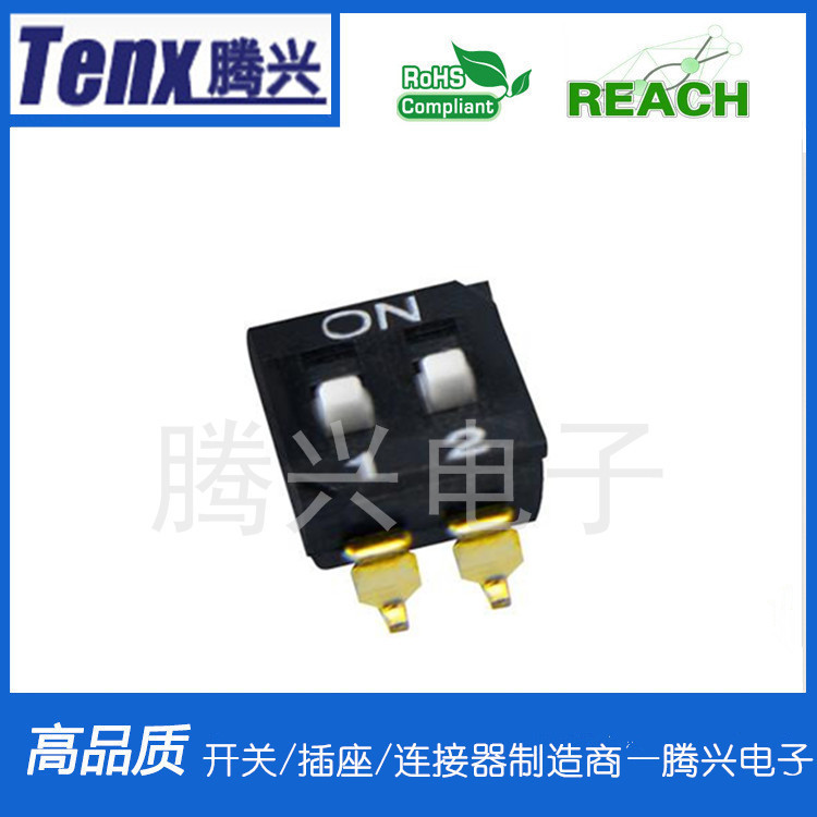 厂家供应贴片黑色程序编码开关2位拨码数字开关RI-02拨码开关