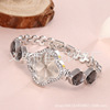 Trend fashionable universal bracelet, watch, crystal, quartz accessory, Korean style, four-leaf clover