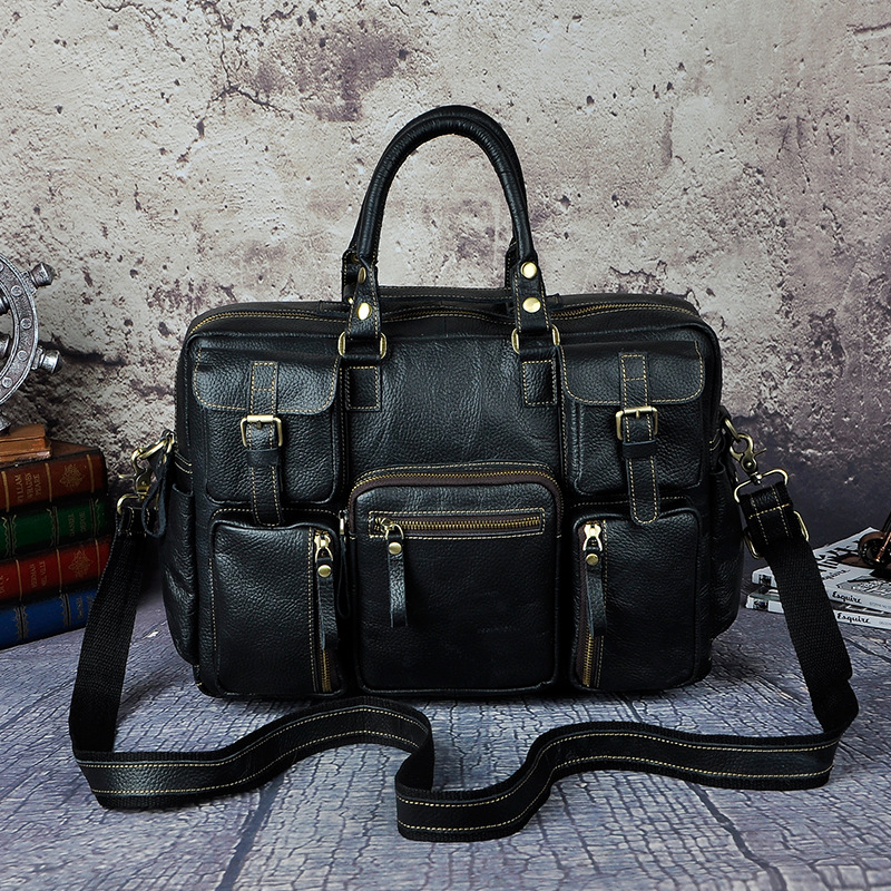 7001617174 2068518898 Original leather Men Fashion Handbag Business Briefcase Commercia Document Laptop Case Design Male Attache Portfolio Bag 3061-bu