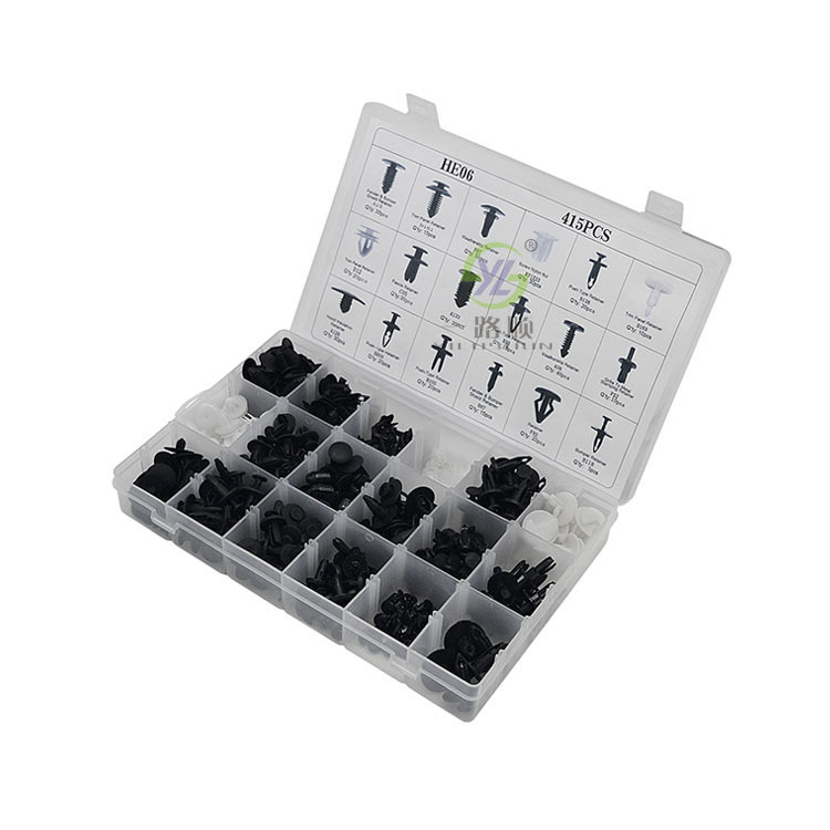 Adecuado para Ford 415 unids en caja hebilla combinación traje nylon clip plástico remache hebilla de expansión HE06