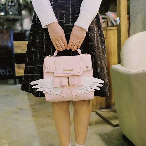 Japanese cute pink soft girl shoulder crossbody bag Cardcaptor Sakura Wings handbag personalized versatile women's bag