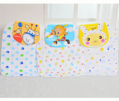 婴儿纱布吸汗巾 卡通印花宝宝纯棉垫背巾儿童四层隔汗巾厂家直销|ms
