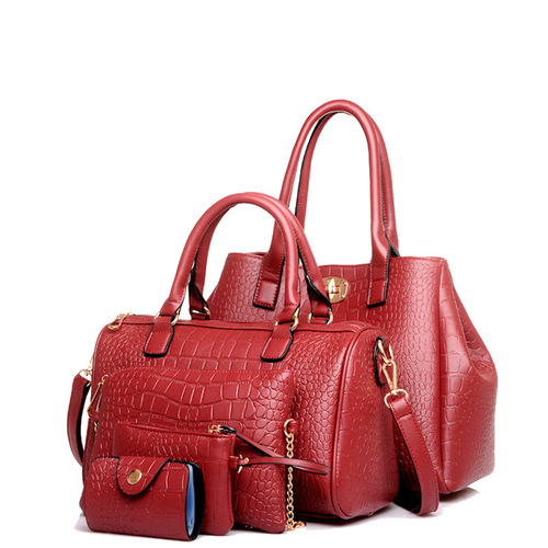  spring new women's bag trendy crocodile pattern mother-in-law bag five-piece set single shoulder crossbody handbag women's bag