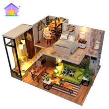 弘达DIY小屋手工拼装模型 木质娃娃屋带你去浪漫的北欧 创意模型