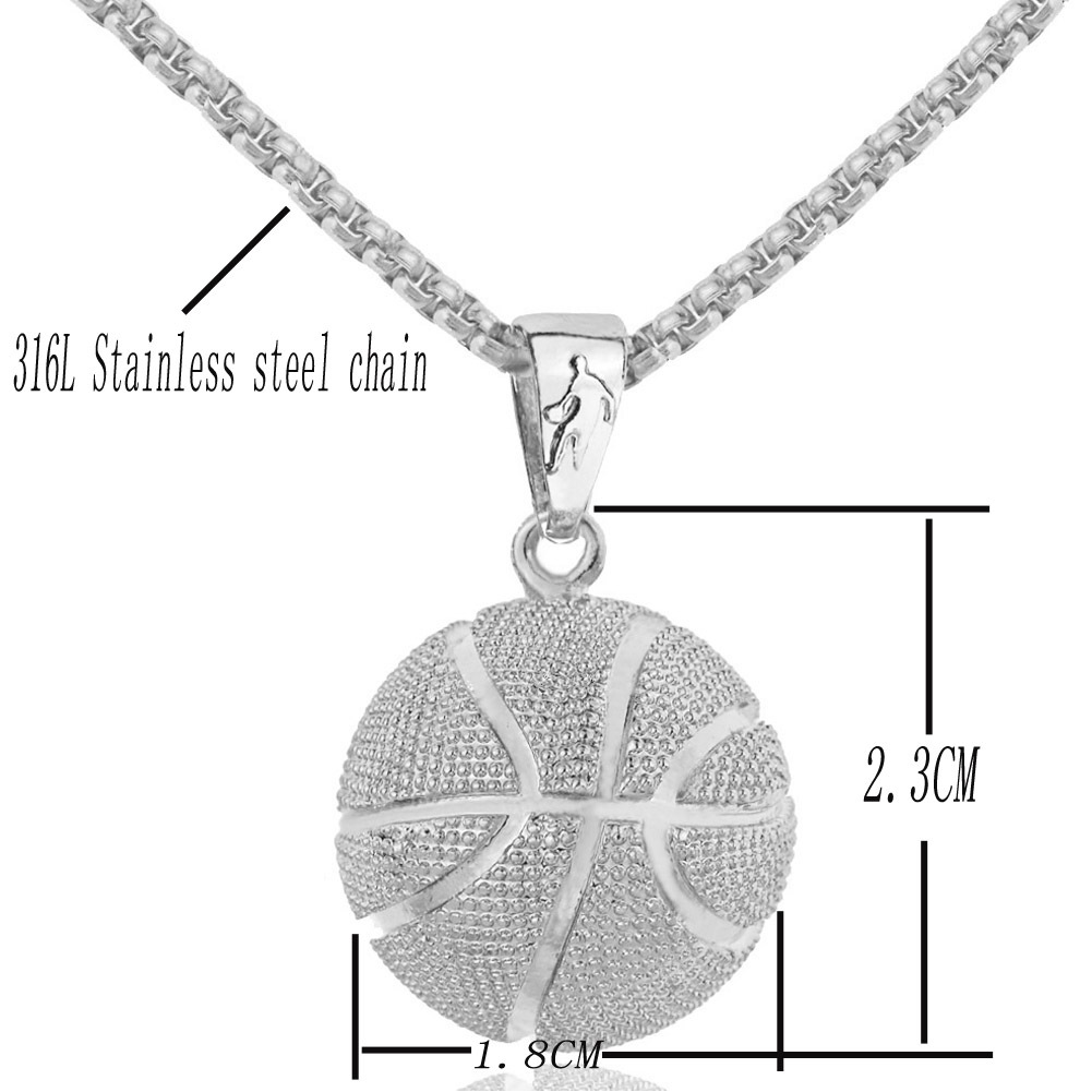 Casual Hip-hop Basketball Alloy Plating Women's Men's Pendant Necklace display picture 1