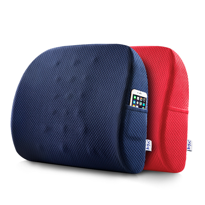 空气层靠垫办公室腰靠汽车夏季护腰靠垫记忆棉腰垫椅子