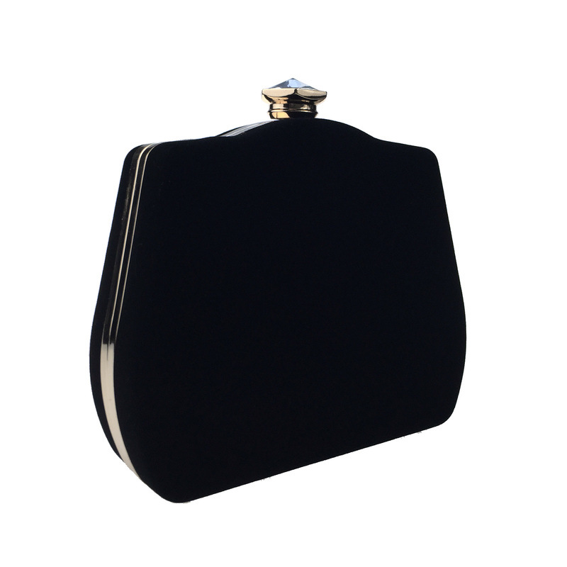 Túi clutch nữ dạ tiệc nhung hình quả bầu đính đá hộp cứng kèm dây xích — Màu đỏ, Màu đỏ rượu, Màu tím, Màu xanh lam chi tiết 27