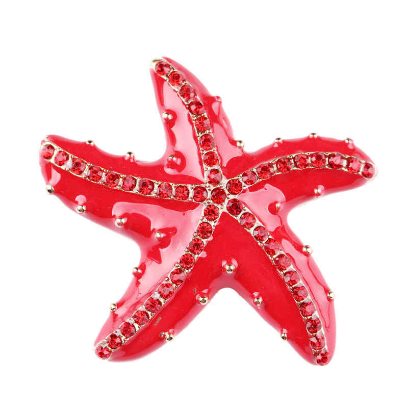 Fashion Starfish Alloy Enamel Inlay Rhinestones Women's Brooches display picture 1