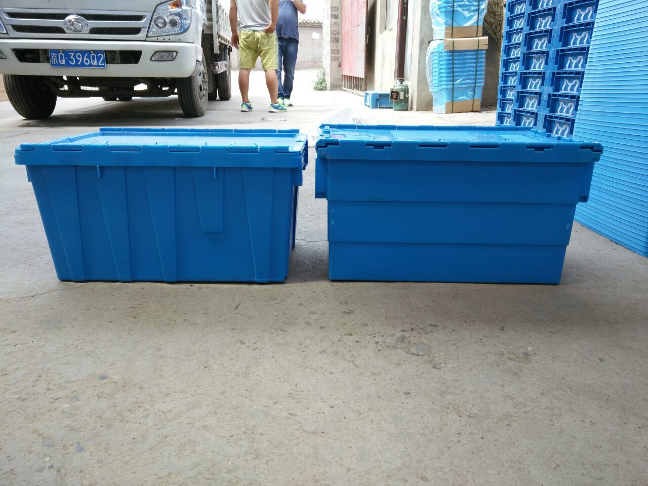 可插式储物周转箱 大号斜插式物流箱 配送大箱 大容量塑料物流箱