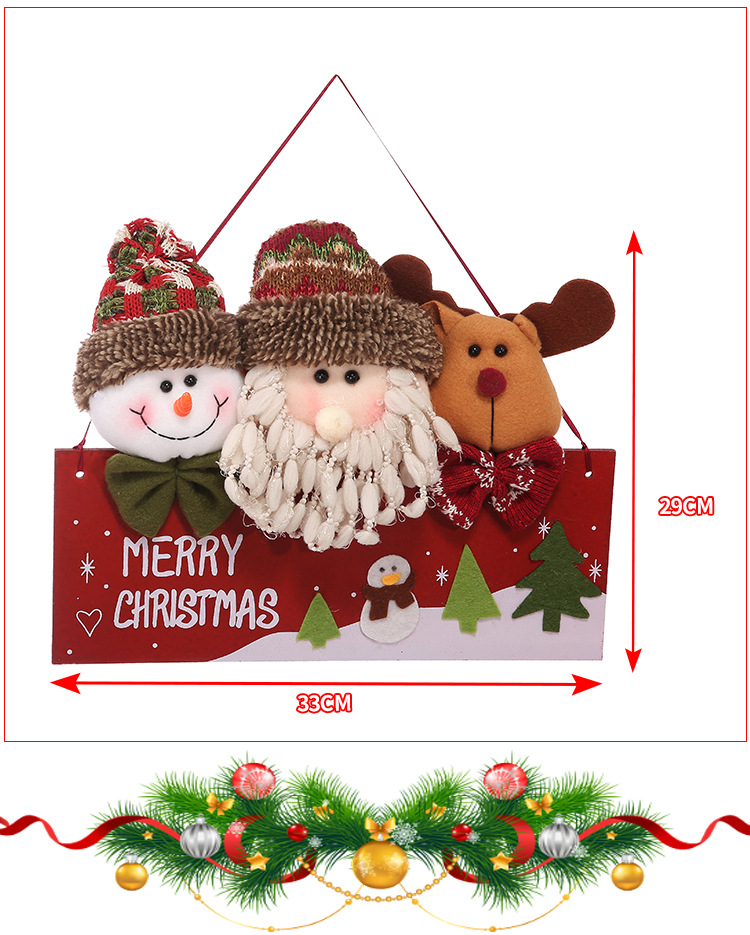 Handcrafted Wooden Christmas Ornaments – Santa, Snowman & Reindeer Trio Hanging Decor For Doors, Windows & Festive Displays​_voghion.com