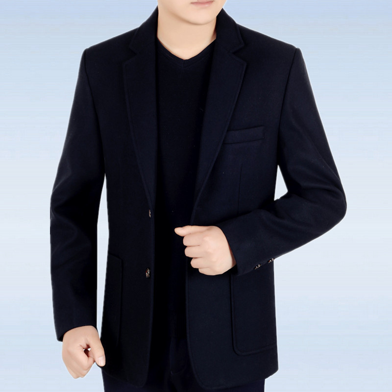 One piece On behalf of spring and autumn new pattern middle age Jacket business affairs leisure time Stand collar Easy thickening suit coat dad