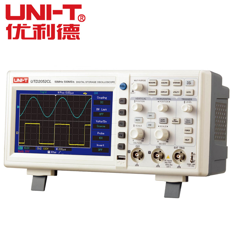 UNI-T优利德示波器 50MHZ数字示波器UTD2052CL 双通道示波器