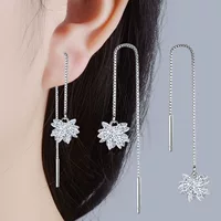 Длинные серьги с кисточками, кристальные серёжки, корейский стиль