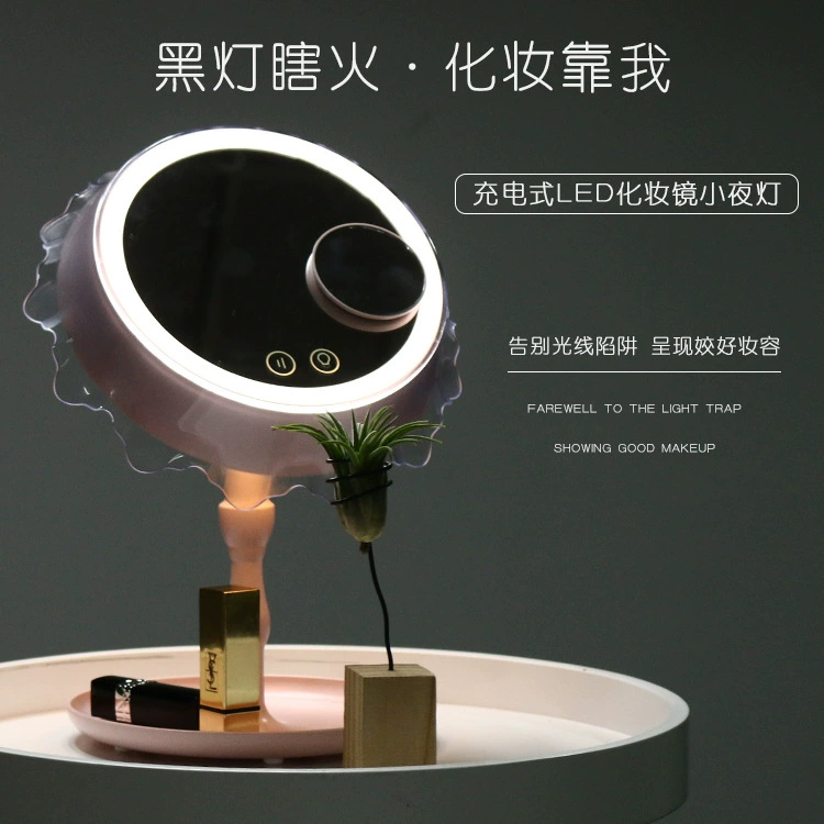 Трансграничная новая перезаряжаемая Светодиодная настольная лампа для зеркала для макияжа, Креативный светодиодный ночник, источник товаров, фабрика