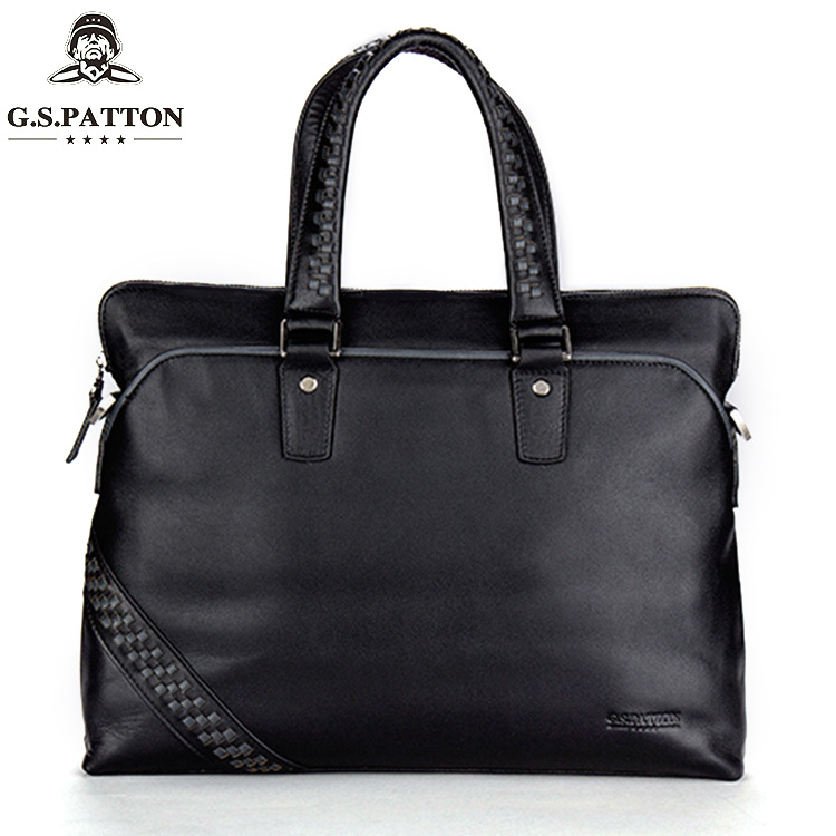廠家直銷牛皮男包 巴頓新款斜挎牛皮包 男式手提電腦包批發定制