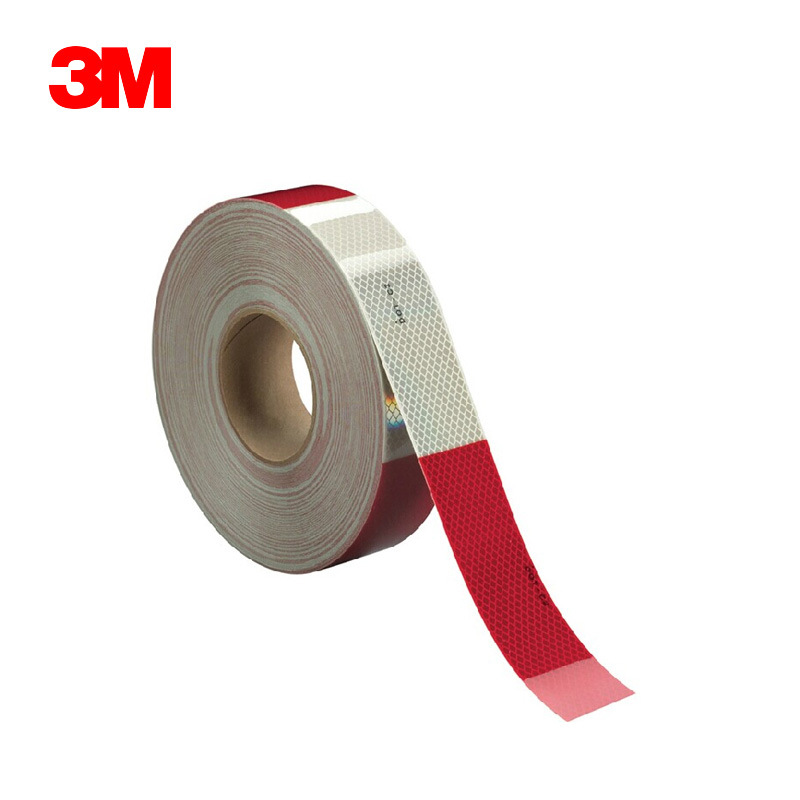 3M983-326车身反光贴夜光汽车挂车警示标识车身年检红白条