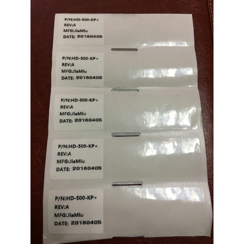 FASSON-100*120单排R2K线-S8040线缆透明标签条码设备是标签FASSO