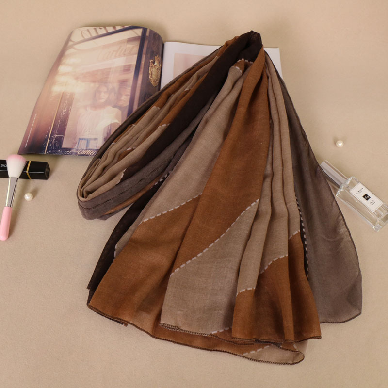 #3卡其边 (2) 加密巴厘纱包头长巾