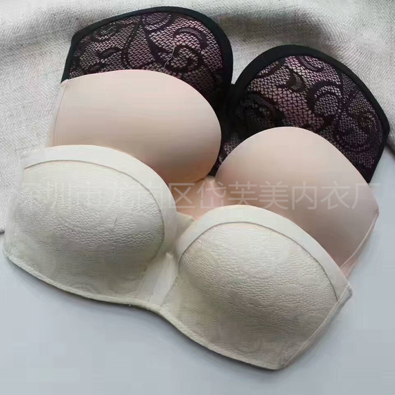 lady non-slip Relieved Shoulder strap Miracle Bras nubra invisible Gather No trace Lace Underwear undergarment covering the chest and abdomen