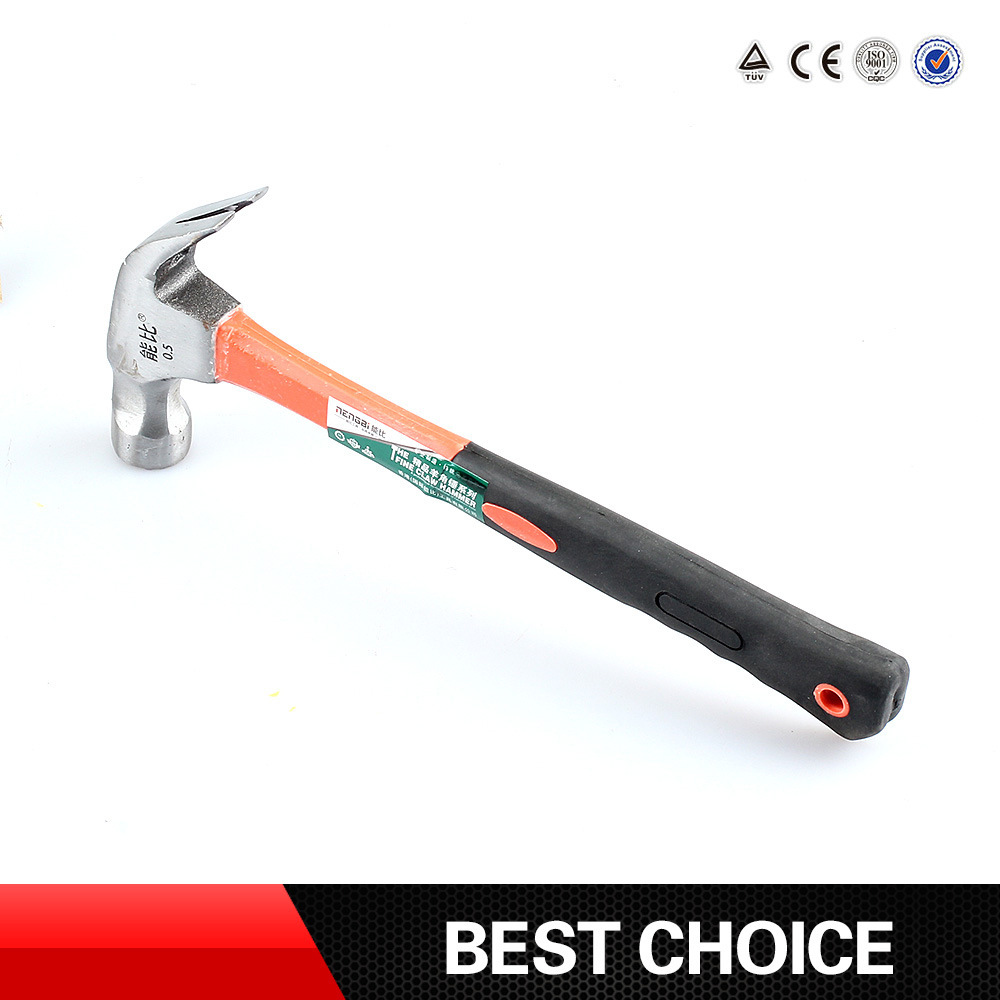 厂家直销  纤维柄钢管柄羊角锤 铁锤榔头拔起钉锤0.5纤维带磁羊角