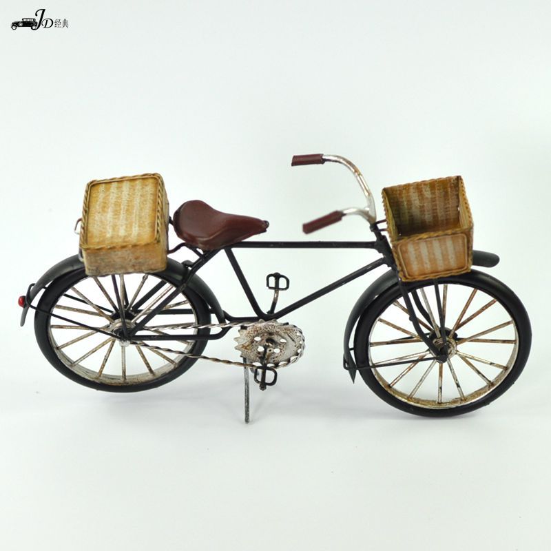 复古铁皮工艺品摆件装饰 大国防自行车模型 生日礼物 家居饰品