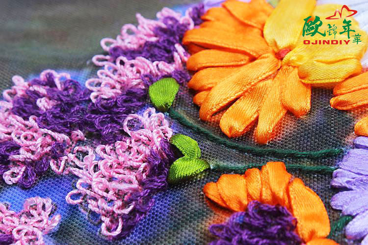 Oujin nianhua cinta bordado fábrica directa color impresión colgante pintura luz limón fragancia Sala entrada pintura decorativa