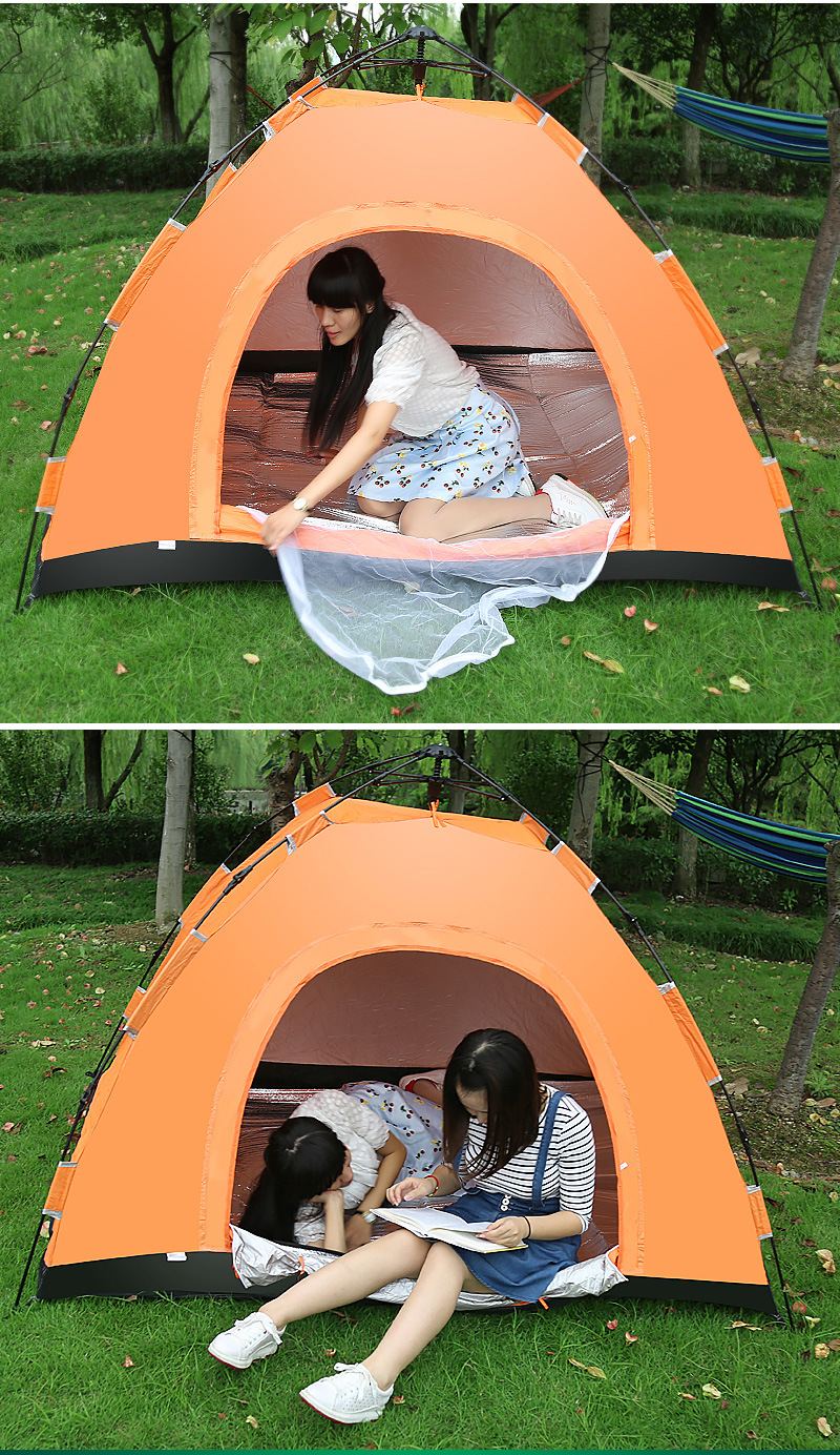 3-4 people outdoor camping camping tent automatic build-free quick-opening tent rain-proof windproof beach tent
