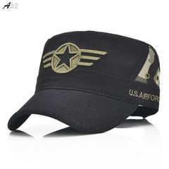 New men's flat-top hat Korean style fashionable summer splicing old military hat Women's visor hat spring new hat