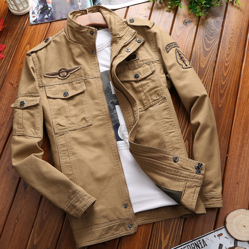 Men's Military Jacket Cotton Flight Suit For Spring Trendy Style_voghion.com