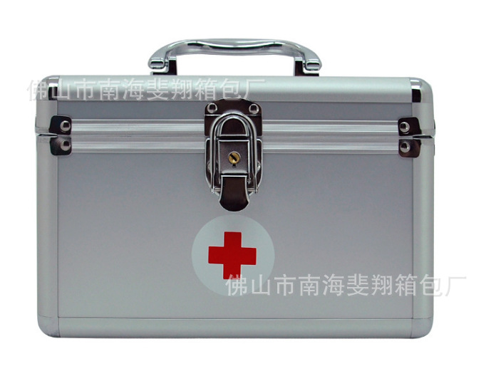 厂家直销14寸医药箱铝合金出诊箱急救箱医药保健箱家用急救箱