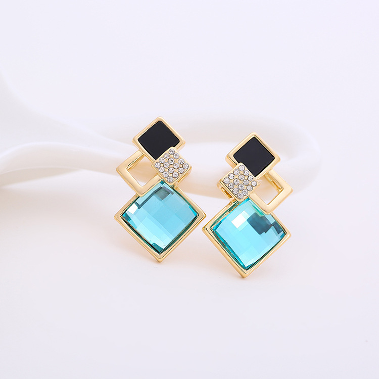 Geometrische Kristall Ohrstecker Für Damen Modeschmuck_voghion.com