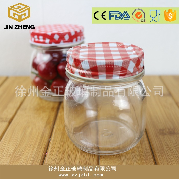 玻璃瓶厂家批发 定制 300ml透明圆形玻璃瓶 带盖密封瓶 小储物瓶