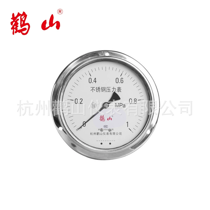 Y100BFZT осевой манометр из нержавеющей стали с осевым краем из нержавеющей стали, материал 304, прямая продажа с фабрики